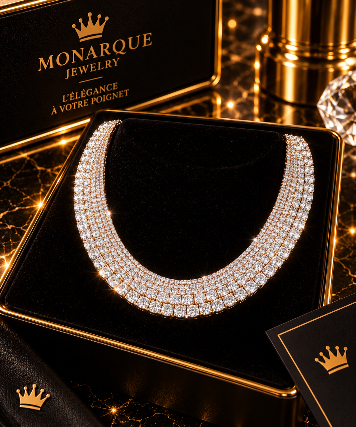 Chaîne Tennis VVS Moissanite.