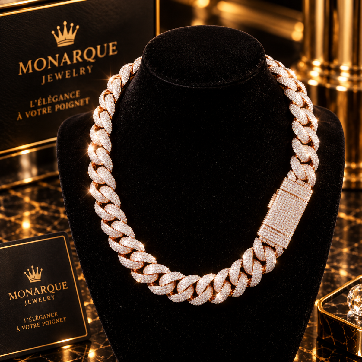 Chaîne Cuban Royale VVS Moissanite
