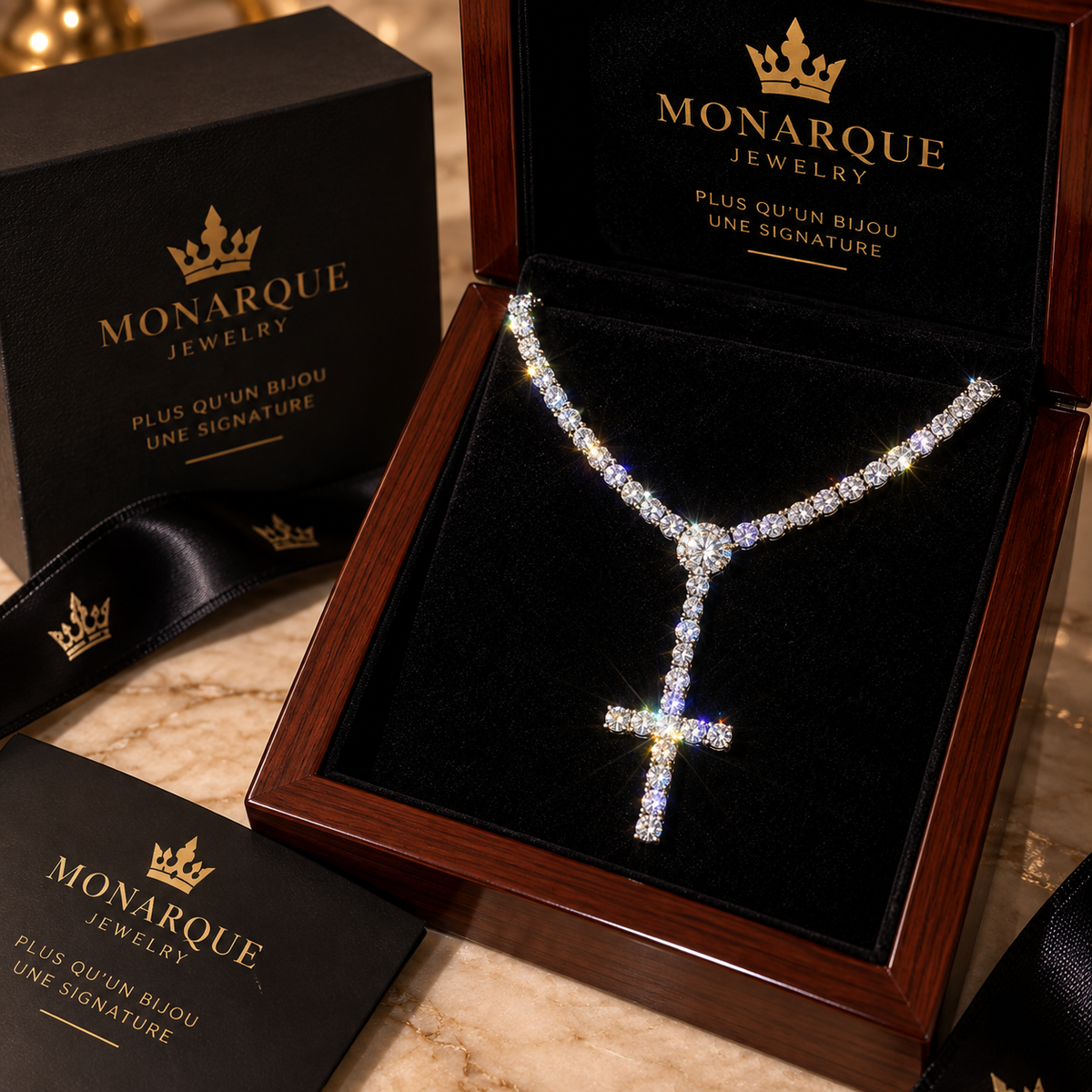 Collier Croix Royale VVS Moissanite💎