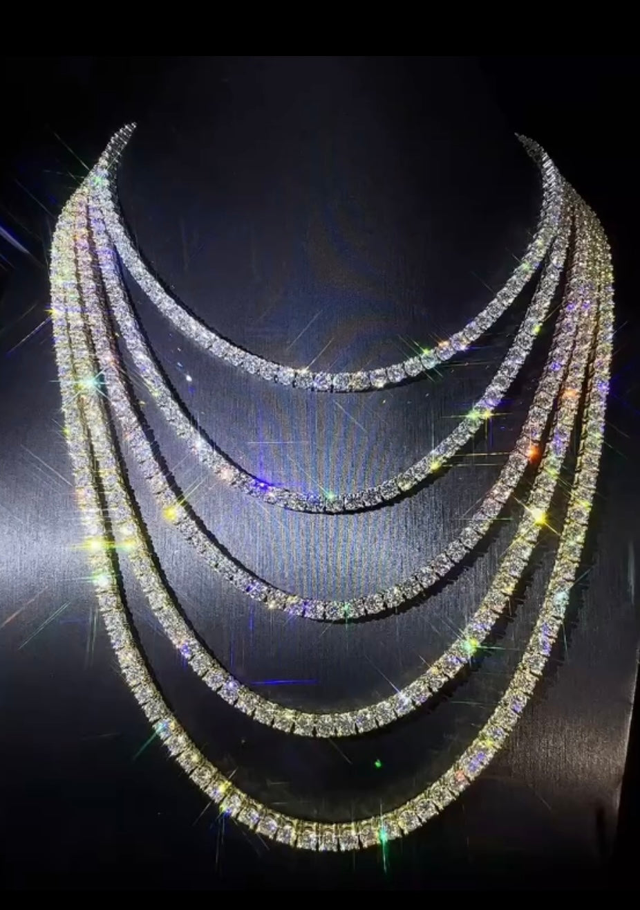 Chaîne Tennis VVS Moissanite.