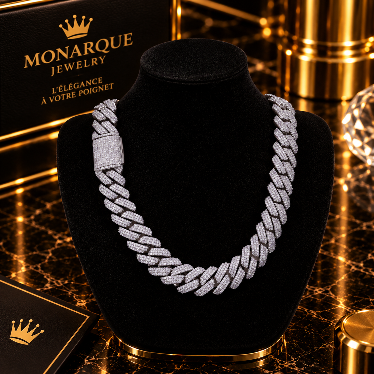 Chaîne Cuban Royale VVS Moissanite