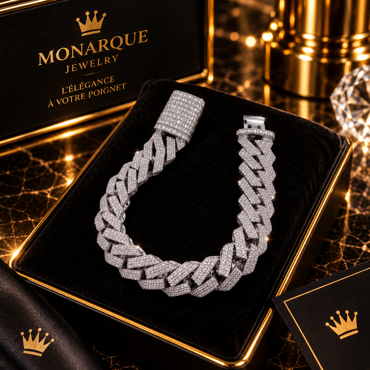 Chaîne Cuban Royale VVS Moissanite