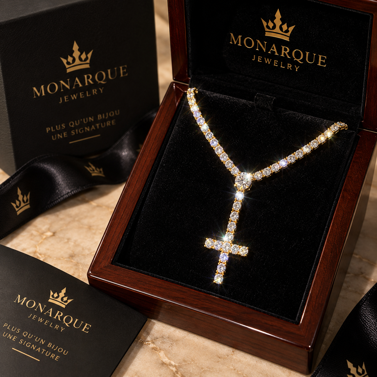 Collier Croix Royale VVS Moissanite💎